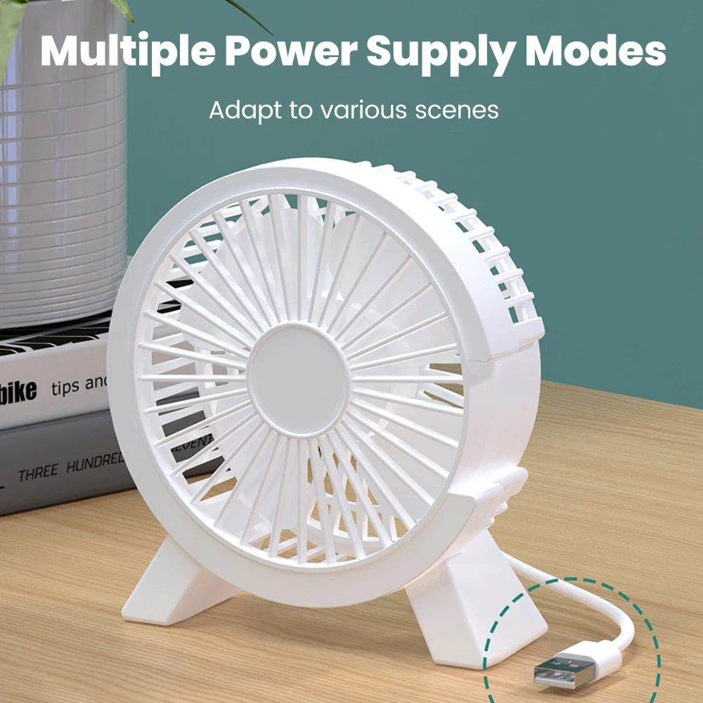Portable Mini USB Rechargeable Desk Fan – Quiet Cooling Fan for Home, Office, Computer, Student Dormitory & Summer Travel