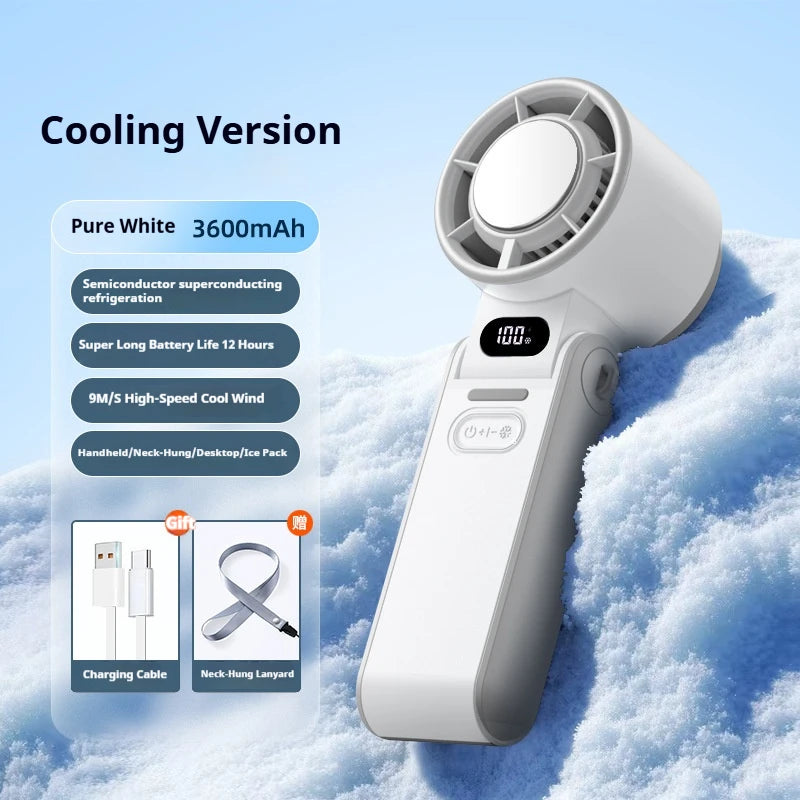 Portable Turbo Handheld Fan | 3600mAh Rechargeable Mini Fan with 100-Speed Control