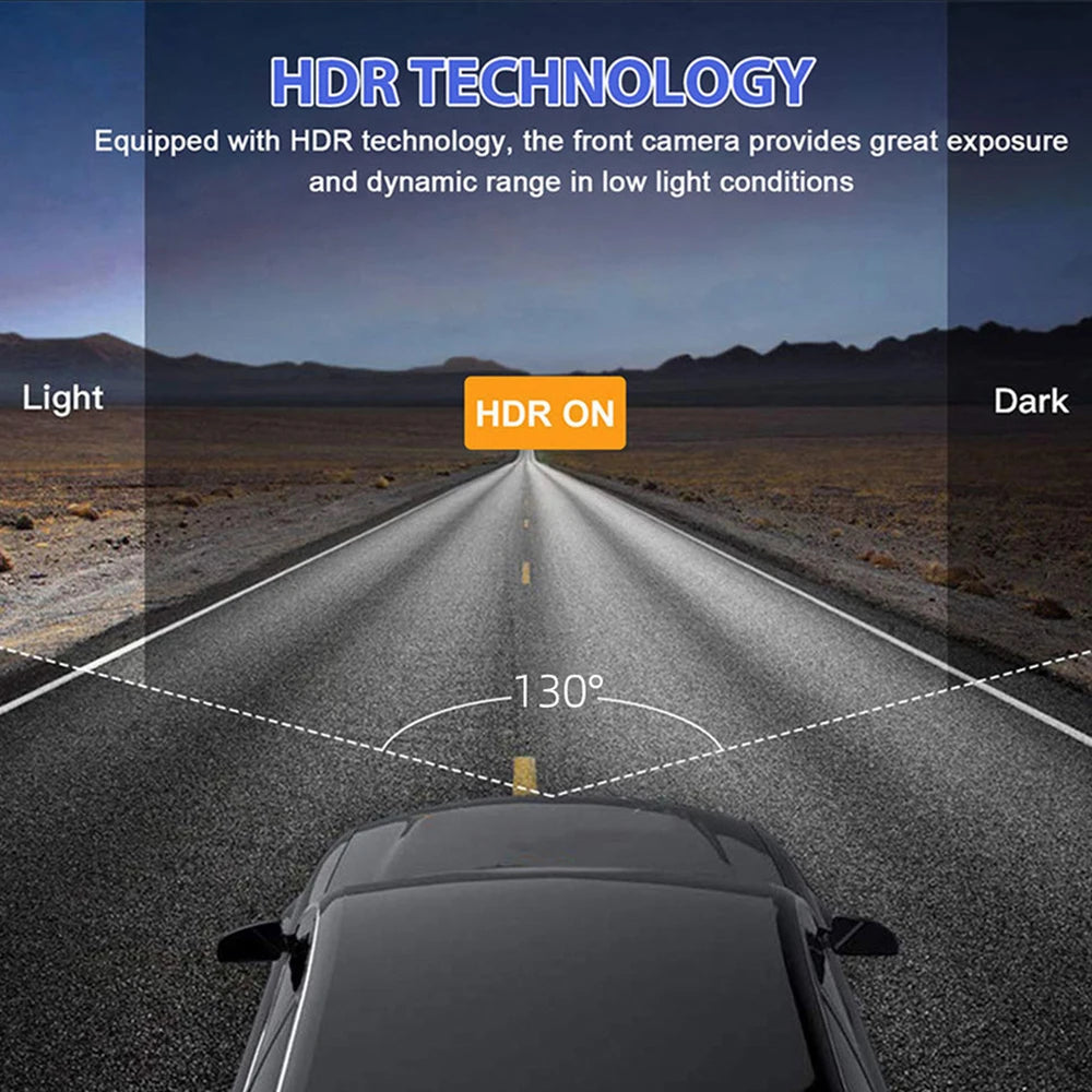 1080P 3-Camera Dash Cam – Front, Interior & Rear DVR with IR Night Vision, 2" IPS Screen & Loop Recording