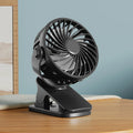 HOMEFISH Portable Rechargeable Clip Fan with LED Night Light – 720° Rotatable Hanging Cooling Fan