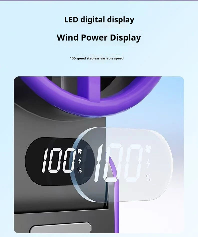 Portable Turbo Handheld Fan | 3600mAh Rechargeable Mini Fan with 100-Speed Control