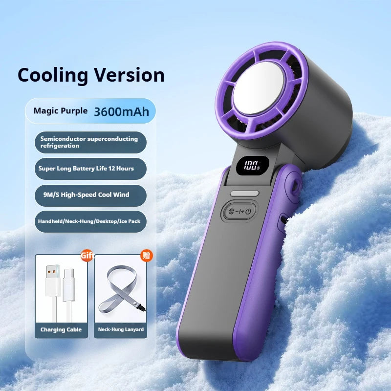 Portable Turbo Handheld Fan | 3600mAh Rechargeable Mini Fan with 100-Speed Control