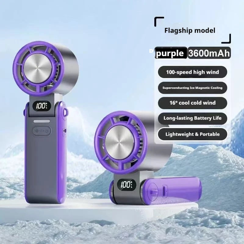 Portable Turbo Handheld Fan | 3600mAh Rechargeable Mini Fan with 100-Speed Control