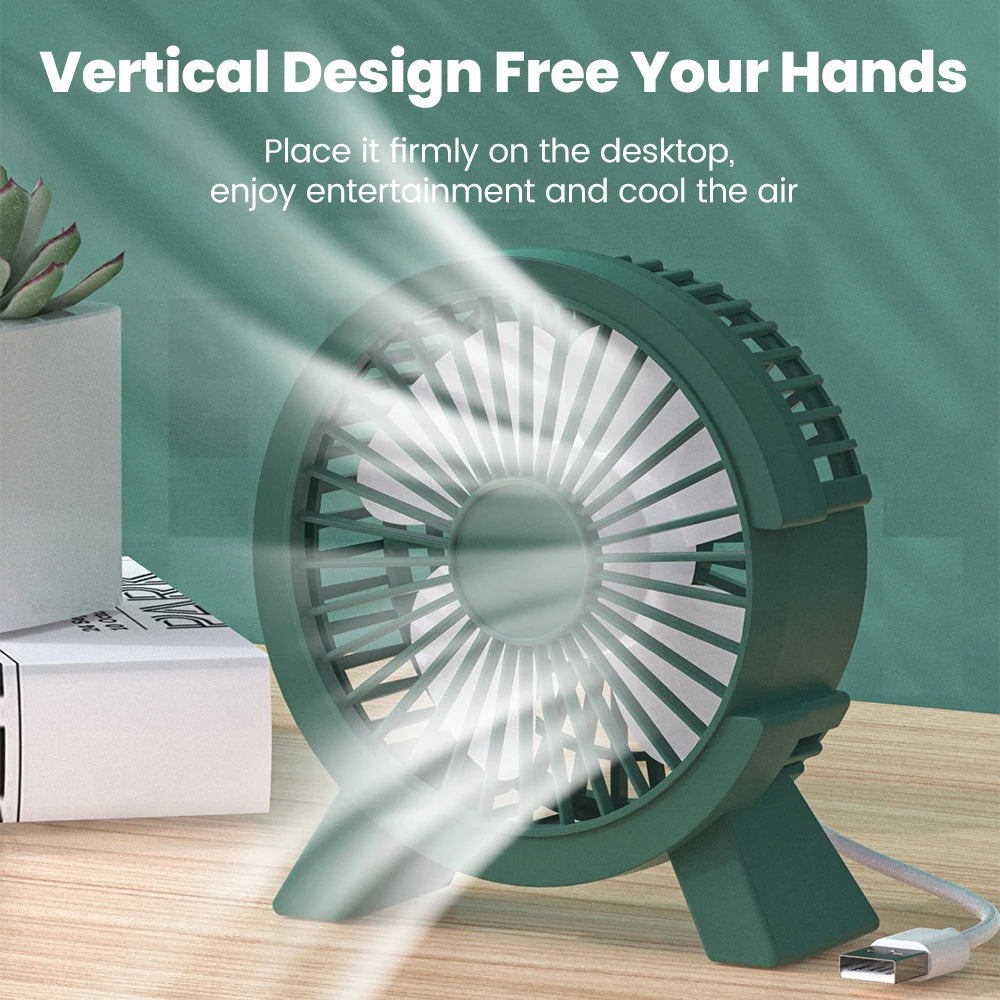 Portable Mini USB Rechargeable Desk Fan – Quiet Cooling Fan for Home, Office, Computer, Student Dormitory & Summer Travel