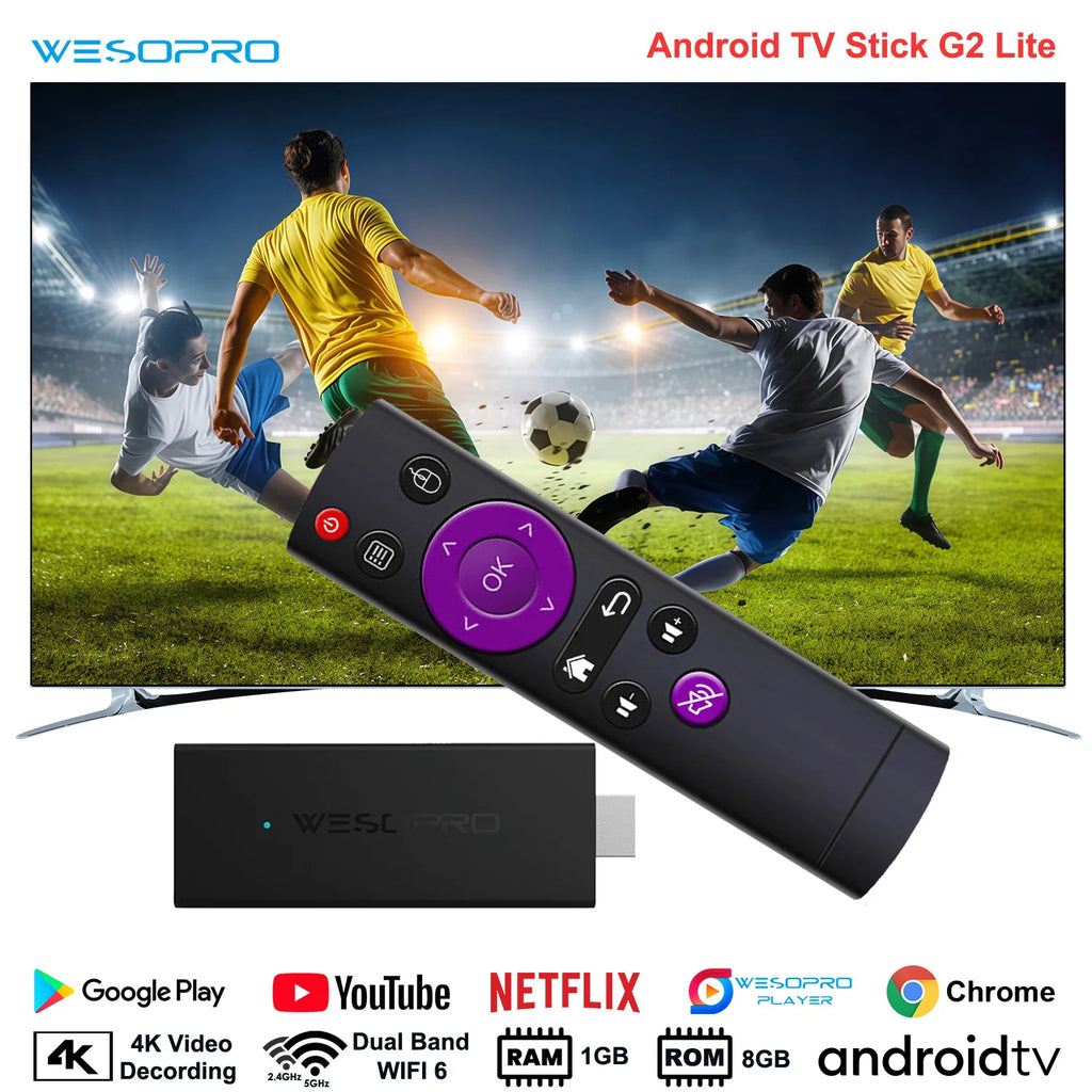 WESOPRO Android TV Stick G2 Lite – 4K Smart Streaming