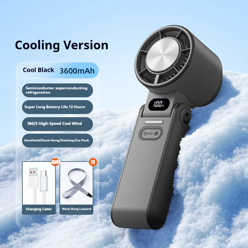 Portable Turbo Handheld Fan | 3600mAh Rechargeable Mini Fan with 100-Speed Control