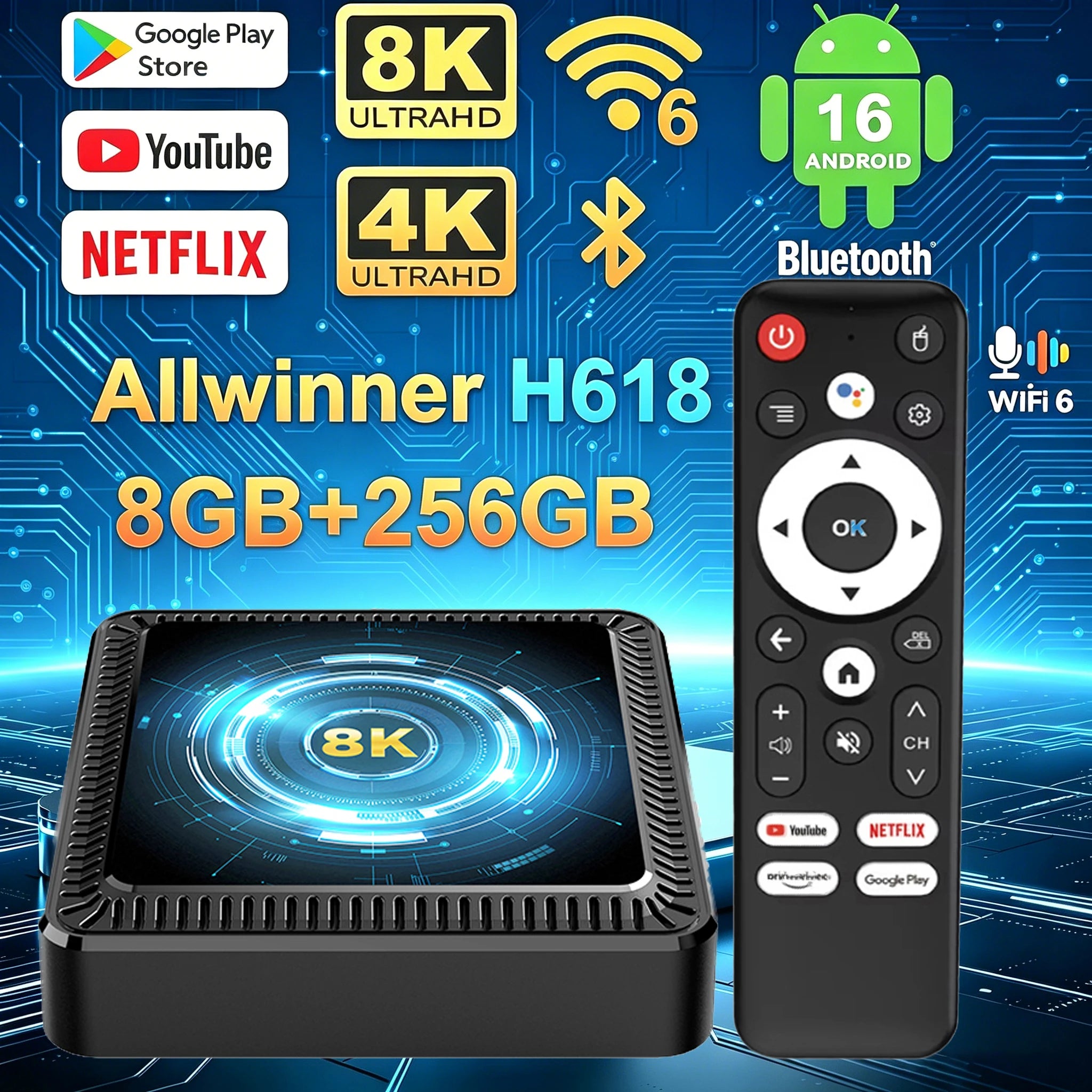 Q19 Android 16 Smart TV Box – 8GB+256GB