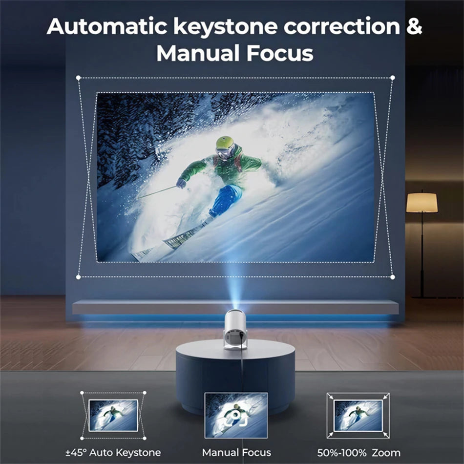 HY300 2026 Smart Mini Projector – 290 ANSI | Android 11 | 4K Support | WiFi 6 | Bluetooth 5.0 | Portable Cinema Projector