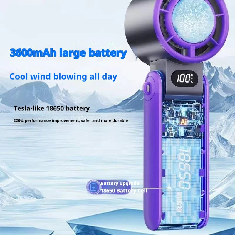Portable Turbo Handheld Fan | 3600mAh Rechargeable Mini Fan with 100-Speed Control
