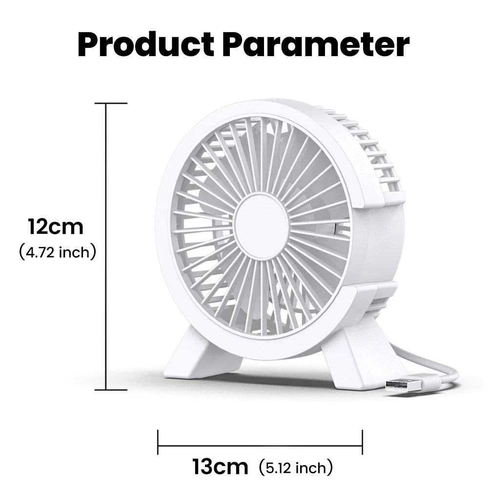 Portable Mini USB Rechargeable Desk Fan – Quiet Cooling Fan for Home, Office, Computer, Student Dormitory & Summer Travel