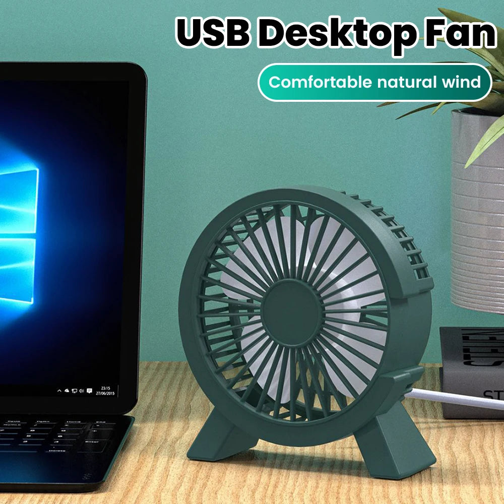 Portable Mini USB Rechargeable Desk Fan – Quiet Cooling Fan for Home, Office, Computer, Student Dormitory & Summer Travel